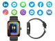 Smartwatch with Rubber Strap and Bluetooth Calling, Black