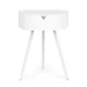 Round Side Table with Storage and Removable Tray Top ModernHome