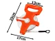 Measuring tape 50m with rewind, centimeters/inches, orange