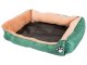 Plush pet bed with cushion, medium size, 60x50 cm, green