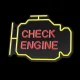 Neolia NNE21 CHECK ENGINE Plexi LED Neon Sign, Yellow-Red