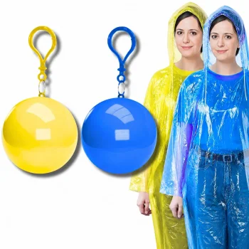 Rain Poncho in a Ball with Carabiner, Universal Size
