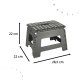 Folding Anti-slip Step Stool for Kitchen or Bathroom, 22cm, Dark gray