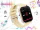Smartwatch for Men and Women with Bluetooth Calls, Fitness Tracker, Rubber Strap, Gold