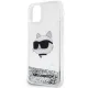 Karl Lagerfeld iPhone 11 / XR Case Liquid Glitter Choupette Head, Silver