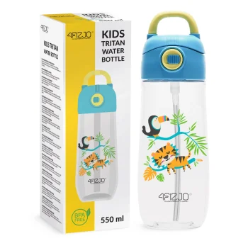 4Fizjo Jungle Kids Water Bottle with Straw 550 ml