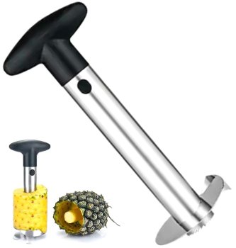 Ergonomic Spiral Slicer Knife for Peeling and Slicing Pineapple, 24 cm