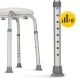 4Fizjo 1516 Round Shower and Bath Stool, White/Grey