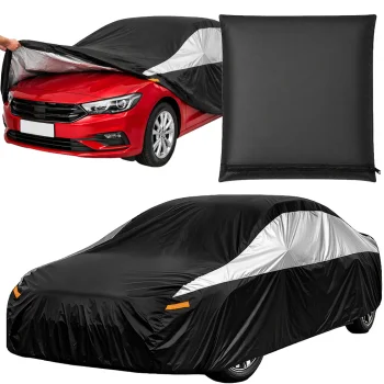 Waterproof Car Cover, Black/Grey, Size M