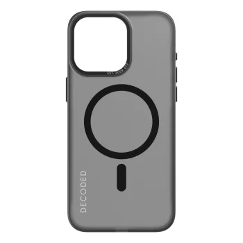 Decoded Transparent Grip Case with MagSafe for iPhone 15 Pro Max, Grey/Black