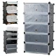 Modular Shoe Cabinet, 5 Tiers, Black