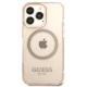 Guess Gold Outline Translucent MagSafe Case for iPhone 13 / 13 Pro, Pink