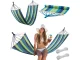 Garden Hammock with Wooden Frame and Mounting Ropes, 200 x 80 cm, Striped