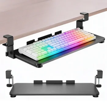 Maclean MC-839 Under-Desk Keyboard Tray, Black