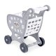 Kids Shopping Cart with 18 Piece Play Food Set for Toddlers Supermarket Fun, Gray