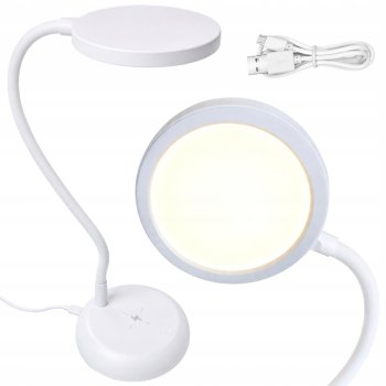 Flexible LED Desk Lamp with Touch Control and USB-C, White