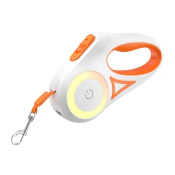 Rojeco 3m Retractable Pet Leash with LED Light, Orange