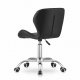 Swivel Office Desk Chair with Wide Backrest, Faux Leather, Black