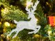Transparent Reindeer Christmas Tree Ornament with Glitter, 13 cm