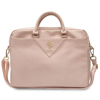 Guess Laptop Bag 16" ZIP Leather Triangle, Pink