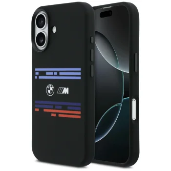 BMW M Silicon Horizontal Line MagSafe Case for iPhone 17, Black