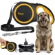Purlov Retractable Dog Leash 8m / 50kg, Black/Yellow