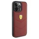 Ferrari Quilted Metal Logo Leather Case for iPhone 15 Pro Max, Red