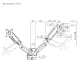 Dual Monitor Wall Mount Spring Arm 17-32\" Up to 9kg