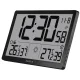Kienzle Jumbo NEO Weather Station with LCD Wall Clock and Outdoor Sensor, Black