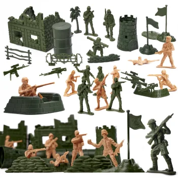 Military Base and Soldier Figures Playset, 114 pcs
