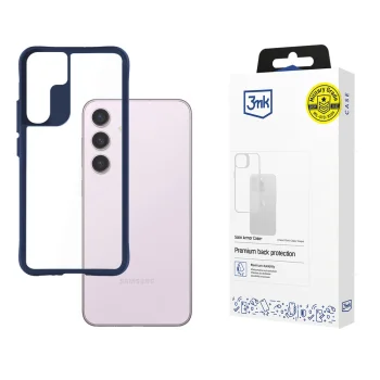 3Mk Protection Satin Armor Case+ for Samsung Galaxy S24, Blue/Transparent