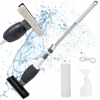 Cordless 2-in-1 Spray Mop with Squeegee for Floors and Windows