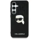 Karl Lagerfeld Leather Monogram Pin Logo Karl Head Case for Samsung Galaxy S25 Black