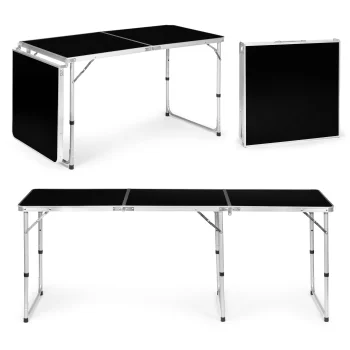 Multigarden Folding Camping Table, Black, 180x60 cm