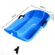 Blue plastic sledge with backrest and brake handles