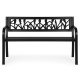 MultiGarden Garden Bench with Decorative Backrest, 120x50 cm, Black