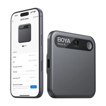 BOYA Notra Voice Recorder with AI Transcription 64GB - Black