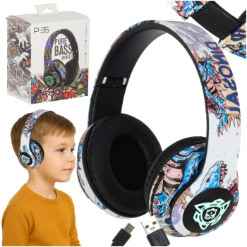 Wireless Over-Ear Headphones RGB with Bluetooth 5.1, 150mAh
