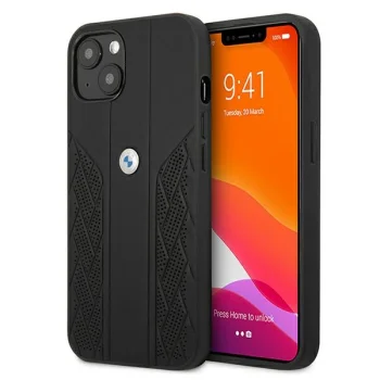 Apple iPhone 13 mini 5.4" BMW Leather Curve Perforate Case Cover (BMHCP13SRSPPK), Black