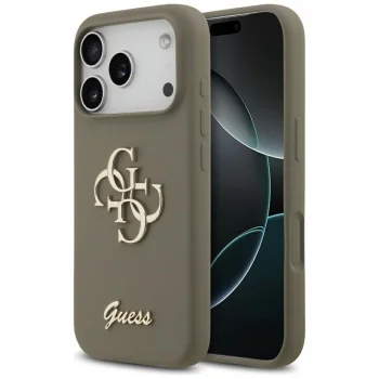 Guess iPhone 17 Pro Max Case Silicone Big 4G Script, Brown