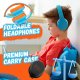 PowerLocus P2 Kids Wireless Headphones, Blue/Orange