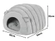 Plush pet bed cocoon with soft cushion for dogs and cats, 50x40x35 cm, grey
