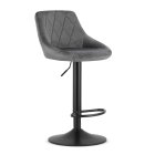 Adjustable Swivel Velvet Bar Stool with Footrest, Grey