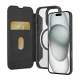 Puro Book Mag Leather Wallet Case for iPhone 16 Pro, MagSafe, Black