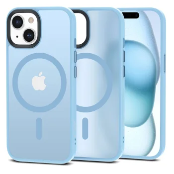 Tech-Protect iPhone 15 Case MagMat MagSafe, Matte Blue