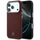 Mercedes Leather Semi Wrap Wood Effect MagSafe Case for iPhone 17/18 Pro Max - Burgundy