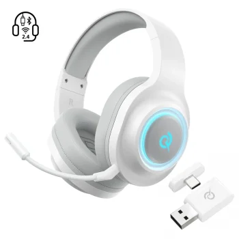 QCY Heroad V200 Tri-Mode Gaming Headphones, White