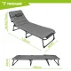 Trizand Foldable Garden Lounger with Cushion, Grey (192x68x28 cm)