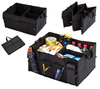 Large Car Trunk Organizer with 9 Pockets, Black
