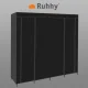 Ruhhy Folding Fabric Wardrobe 170x170 cm, Black